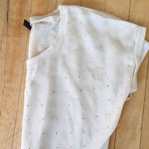 The Limited Sheer Cream Gold Emblesh Top